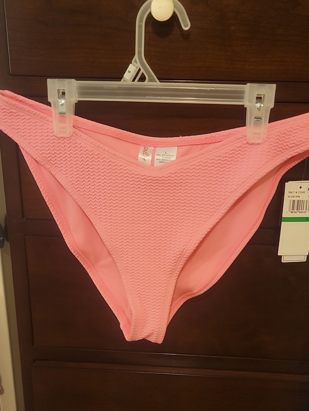 NWT Salt + Cove Pink Textured Bikini Bottom Size L